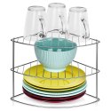 Półka kuchenna na naczynia metalowa szara narożna 23x23x21.5cm STORAGE SOLUTIONS 229215