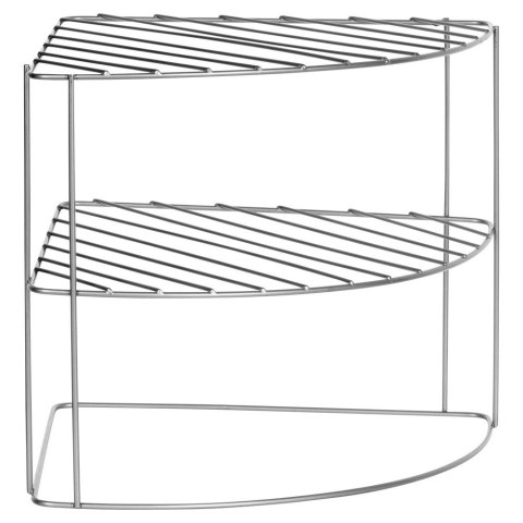 Półka kuchenna na naczynia metalowa szara narożna 23x23x21.5cm STORAGE SOLUTIONS 229215