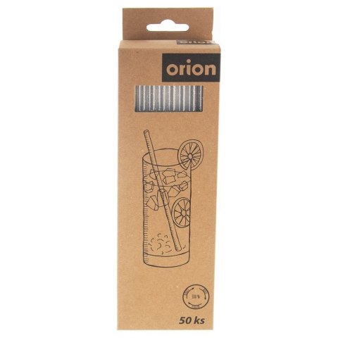 Słomki wielorazowe do picia napojów drinków proste brokat 50 SZTUK ORION 151452