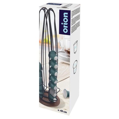 Stojak na kapsułki do kawy obrotowy metalowy czarny 40 kapsułek RADKA 40cm ORION 154316