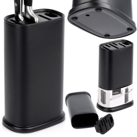 Stojak na noże kuchenne organizer blok pojemnik czarny z przegródkami EXCELLENT HOUSEWARE 229168