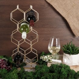 Stojak na wino butelki wina metalowy złoty do 8 butelek 23x48cm TRENDS4YOU 229032