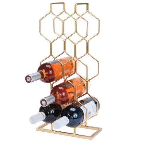 Stojak na wino butelki wina metalowy złoty do 8 butelek 23x48cm TRENDS4YOU 229032