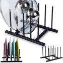 Stojak uchwyt na pokrywki i talerze metalowy czarny 19.5x12.5x12cm HOME STYLING COLLECTION 229104
