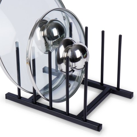 Stojak uchwyt na pokrywki i talerze metalowy czarny 19.5x12.5x12cm HOME STYLING COLLECTION 229104