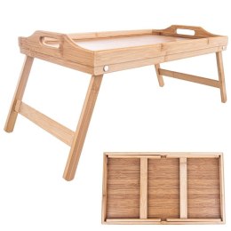 Stolik śniadaniowy do łóżka składany drewniany 50x30x24.5cm ORION 153826