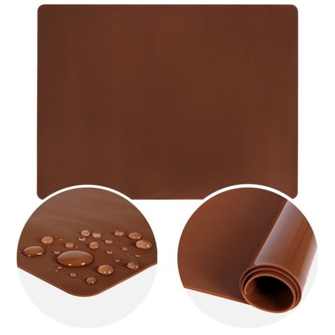 Stolnica do ciasta silikonowa mata kuchenna gruba brązowa 40x30cm SILLINIE ORION 750365