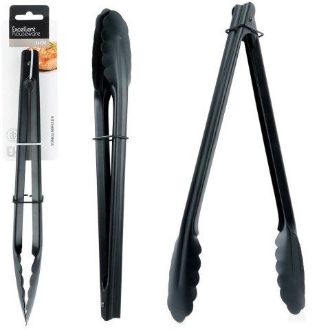 Szczypce kuchenne stalowe czarne 31cm EXCELLENT HOUSEWARE 259716