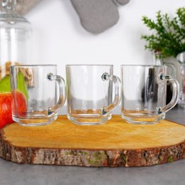 Szklanki do kawy herbaty z uchem 230ml 3 sztuki zestaw szklanek komplet EXCELLENT HOUSEWARE 139421