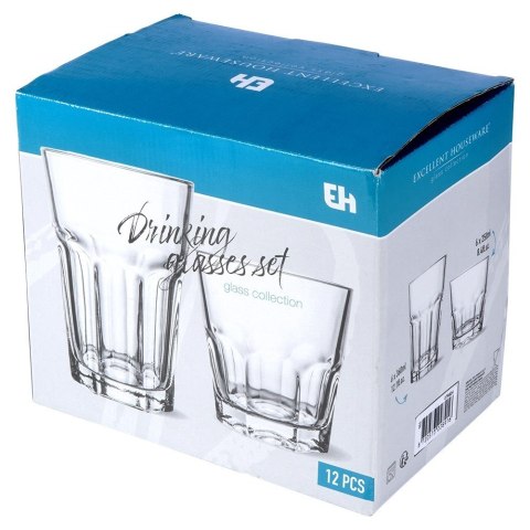 Szklanki do napojów zimnych mix 230 / 330ml 12 szt zestaw szklanek EXCELLENT HOUSEWARE 139427