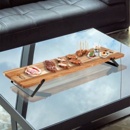 Taca drewniana do serwowania przekąsek na nóżkach stolik 67.5x19.5x7.5cm EXCELLENT HOUSEWARE 139204