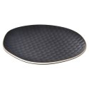 Talerz deserowy ceramiczny czarny TEA TIME 16.5x15cm ORION 129507