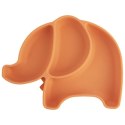 Talerz dla dziecka dzieci silikonowy dzielony pomarańczowy słonik 23.5x19x3.5cm ORION 129571