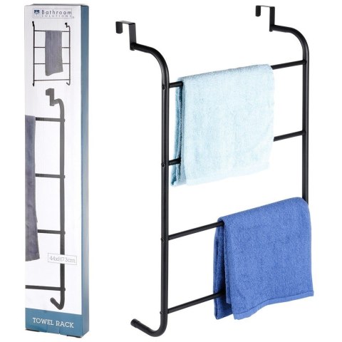 Wieszak na ręczniki łazienkowe uchwyt do wieszania metalowy czarny BATHROOM SOLUTIONS 530844