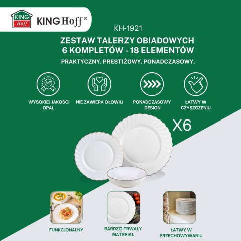 Zastawa stołowa Serwis Komplet talerzy 18 ele. na 6 osób KINGHOFF KH-1921