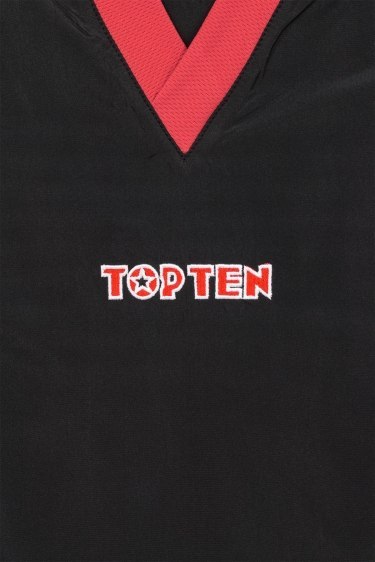 Strój do pointfightingu TOP TEN "Star Edition" czarno-czerwony (WAKO APPROVED new)
