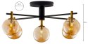 Lampa Sufitowa FIGARO Czarny Bursztynowy Szklane Klosze 5xG9