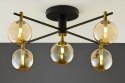 Lampa Sufitowa FIGARO Czarny Bursztynowy Szklane Klosze 5xG9