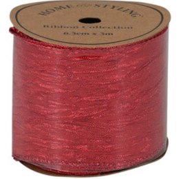 WSTĄŻKA KARBOWANA 6,3CMx3M CZERWONA