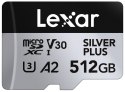 Karta pamięci microSD 512GB C10 A2 U3 V30 205/150MB/s Silver Plus