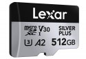 Karta pamięci microSD 512GB C10 A2 U3 V30 205/150MB/s Silver Plus