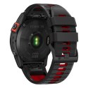 Pasek do zegarka Garmin Fenix 3 / 5X / 3HR / 5X Plus / 6X / 6X Pro / 7X - czarno-czerwony