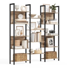 Podwójny regał na książki 14 półek brąz