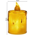 ŚWIECA DEKORACYJNA 10,5 CM AMBER CIEPŁY BIAŁY 1 LED