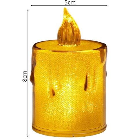 ŚWIECA DEKORACYJNA 10,5 CM AMBER CIEPŁY BIAŁY 1 LED