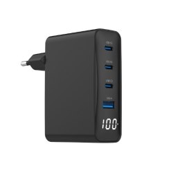 Ładowarka uniwersalna 100W GaN 1xUSB-A 3xUSB-C szybkie ładowanie LCD czarna