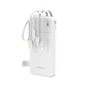 Powerbank K11 10000mAh z wbudowanymi kablami - biały