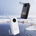 Powerbank K13 Pro 20000mAh z wbudowanym kablem - biały