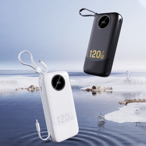 Powerbank K13 Pro 20000mAh z wbudowanym kablem - biały