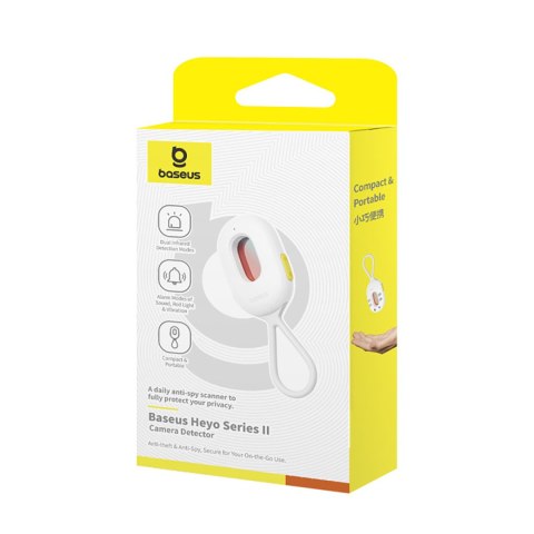 Wykrywacz ukrytych kamer z alarmem mini latarką kablem USB-A - USB-C - biały