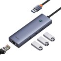 4w1 HUB adapter USB-A RJ45 - szary