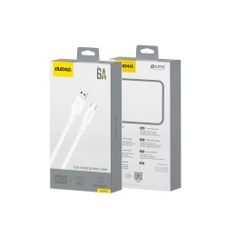 Kabel przewód USB-A - USB-C 6A 1.2m - biały