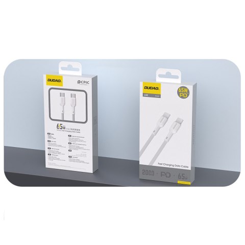 Kabel przewód USB-C 65W 2m - biały