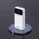 Powerbank 20000mAh 22.5W PD USB-C USB-A z wbudowanymi kablami iPhone Lightning USB-C - biały