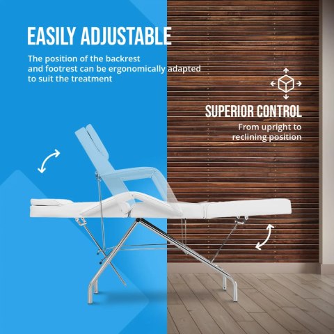 Fotel kosmetyczny do masażu tatuażu SPA MATERA - biały