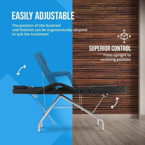 Fotel kosmetyczny do masażu tatuażu SPA MATERA - czarny