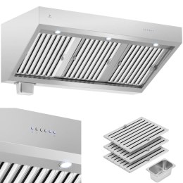 Okap pochłaniacz gastronomiczny z silnikiem oświetleniem STAL 140 cm 1500m3/h 250 W