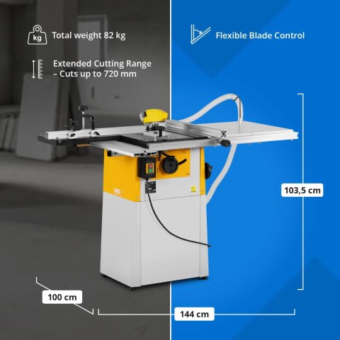 Piła pilarka tarczowa stołowa do drewna śr. 200 mm 400 V 1100 W