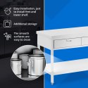 Stół blat roboczy gastronomiczny 3 szuflady półka STAL 180 x 60 cm