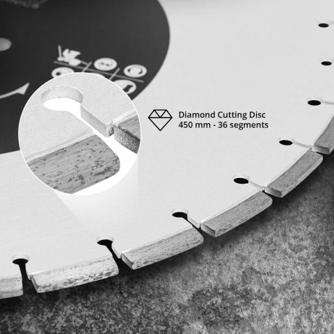 Tarcza diamentowa do betonu ceramiki płytek śr. 450 mm otwór 25.4 mm