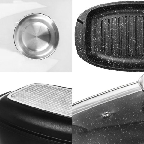 Brytfanna gęsiarka z pokrywką do piekarnika granitowa 3w1 GRANDE 5L 39x22cm ORION 127025