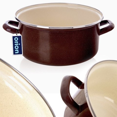 Garnek emaliowany indukcja na indukcję gaz BROWN duży 26 cm 5L ORION 113330