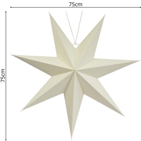 GWIAZDA DEKORACYJNA WISZĄCA PAPIEROWA 75CM BIAŁA