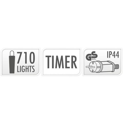 LAMPKI CHOINKOWE ŁAŃCUCH ŚWIETLNY 710 LED MULTIKOLOR/BIAŁY