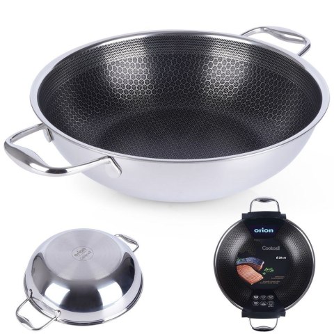 Patelnia głęboka wok stalowa nieprzywierająca NON-STICK indukcja COOKCELL 28 cm ORION 112991
