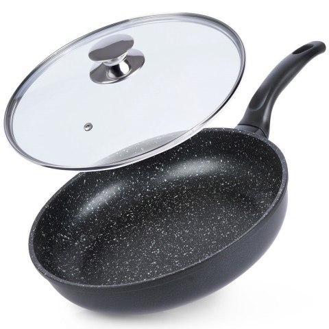 Patelnia granitowa nieprzywierająca indukcja NON-STICK z pokrywką GRANDE 28 cm ORION 112990
